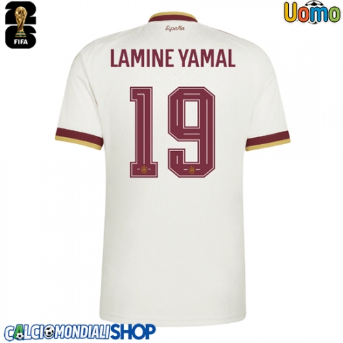Maglie da calcio Spagna Lamine Yamal #19 Seconda Maglia Mondiali 2026  Manica Corta
